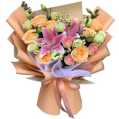 河源11朵玫瑰桔梗百合，陪你每个季节